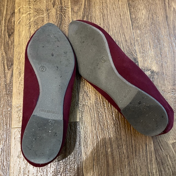 Maroon Suede Flats Size 6 - Picture 3 of 3